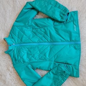 Eddie Bauer Sz S Lightweight Quilted Packable Puffer Winter Jacket Aqua Teal